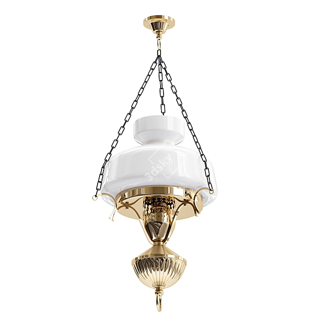 Elegant Vintage French Oil Lamp 3D model image 1