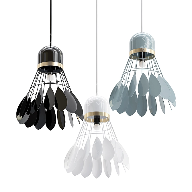 E27 Badminton Pendant Lamp 3D model image 1