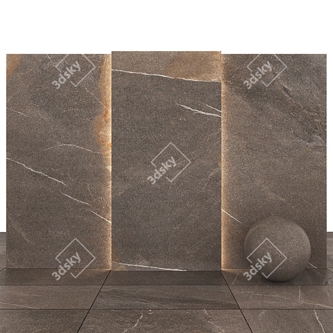 Limestone Gray 7 Texture Slabs 3D model image 1