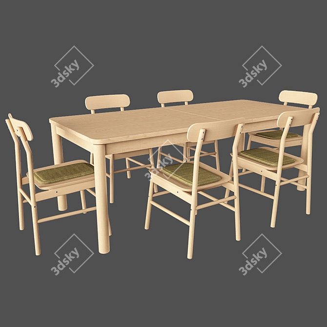 Sleek Rönninge Dining Set 3D model image 2