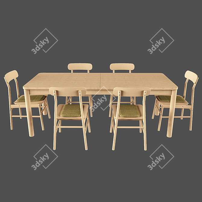 Sleek Rönninge Dining Set 3D model image 3