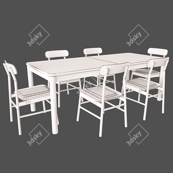 Sleek Rönninge Dining Set 3D model image 4