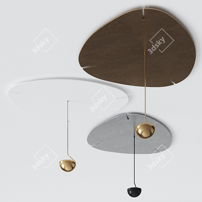 Flow Steel LED Ceiling Lamp 3D model image 3