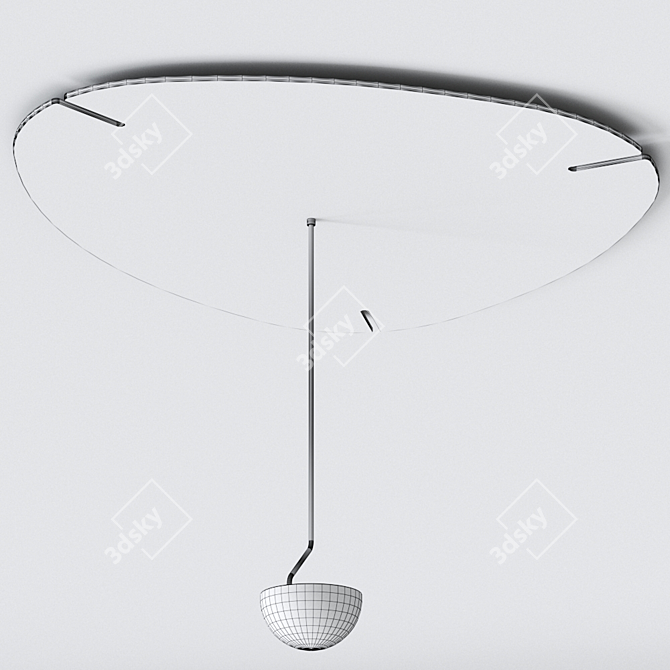 Flow Steel LED Ceiling Lamp 3D model image 4