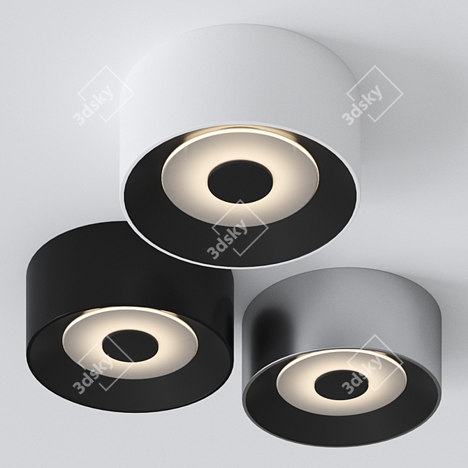 Contemporary Aluminium LED Ceiling Lamp 3D model image 1