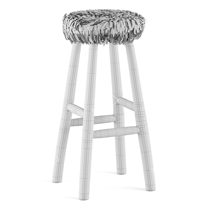 Rustic-inspired Numa Bar Stool 3D model image 4