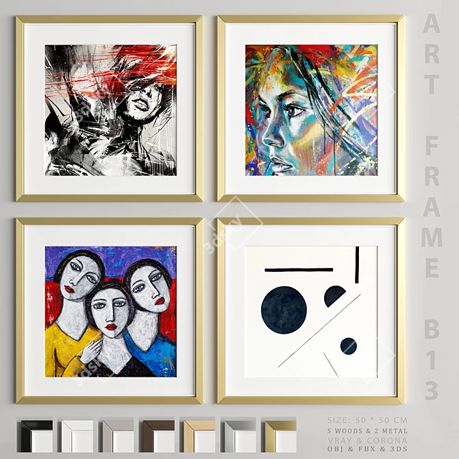 Modern Art Frame Collection 3D model image 1