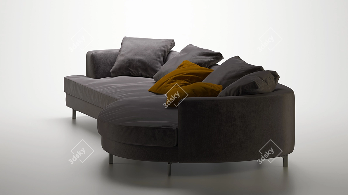 Modern Chaise Sectional Sofa 3D model image 3