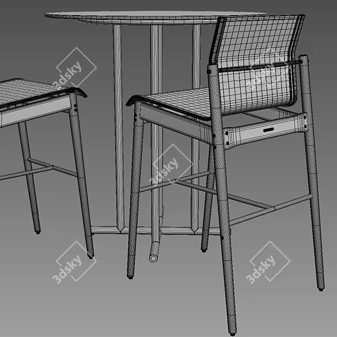 Sway Bar Stool by Gloster: Elegant and Comfortable 3D model image 3