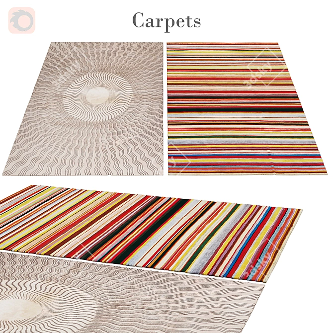 Premium Polys Rug: 3,888 Vets 3D model image 1