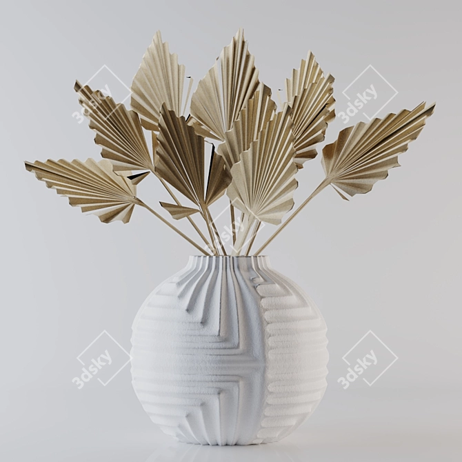 Tropical Vibes: Dried Palm Leaves 3D model image 1