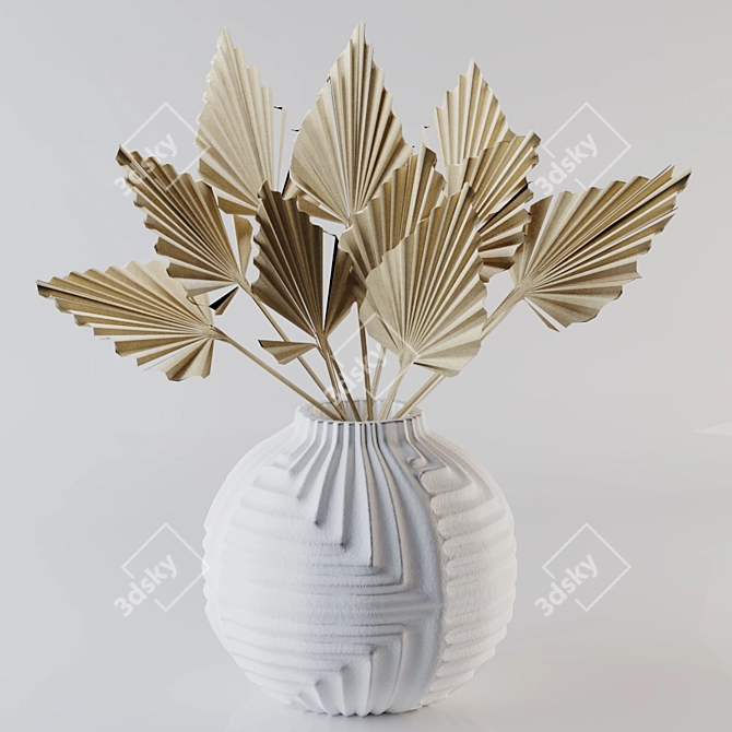 Tropical Vibes: Dried Palm Leaves 3D model image 2