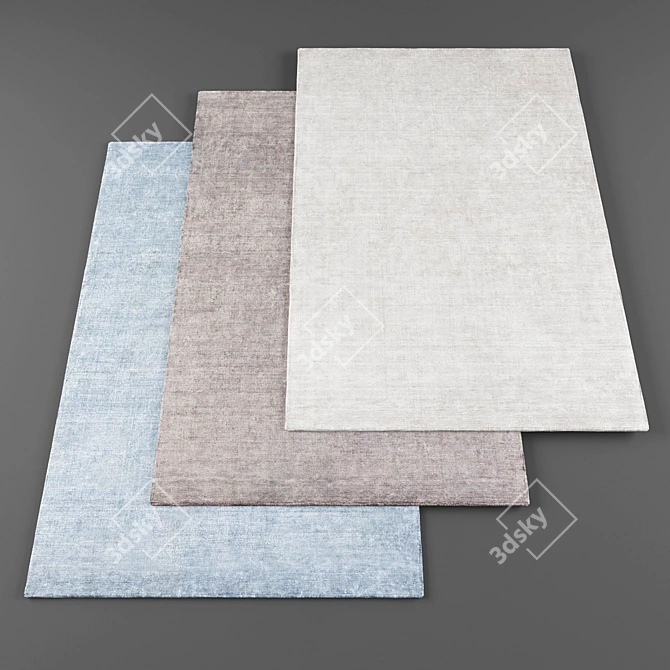 High Resolution Rugs Bundle: 4 Textured 3D Models 3D model image 1