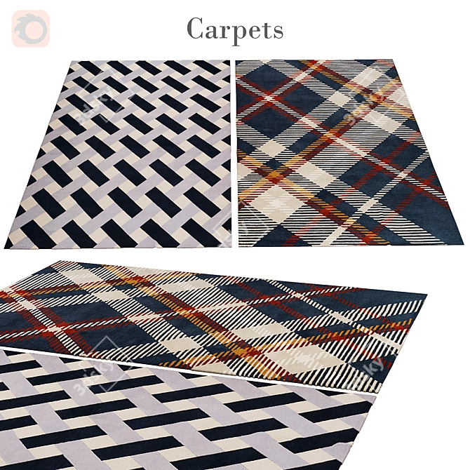 Stylish and Durable Rug 210 3D model image 1
