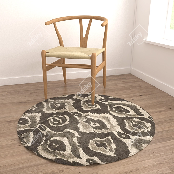 Round Carpets Set - Variety of Textures for 3D Renders 3D model image 4