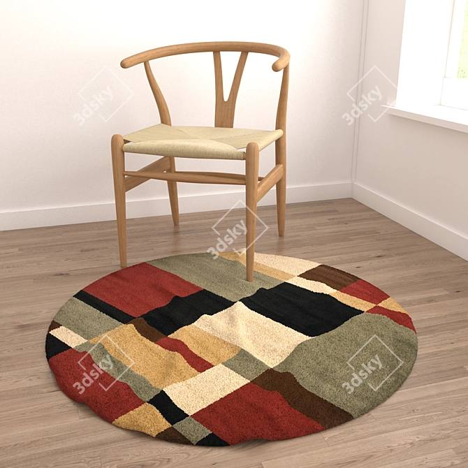 Round Carpets Set: Versatile and Realistic 3D model image 4