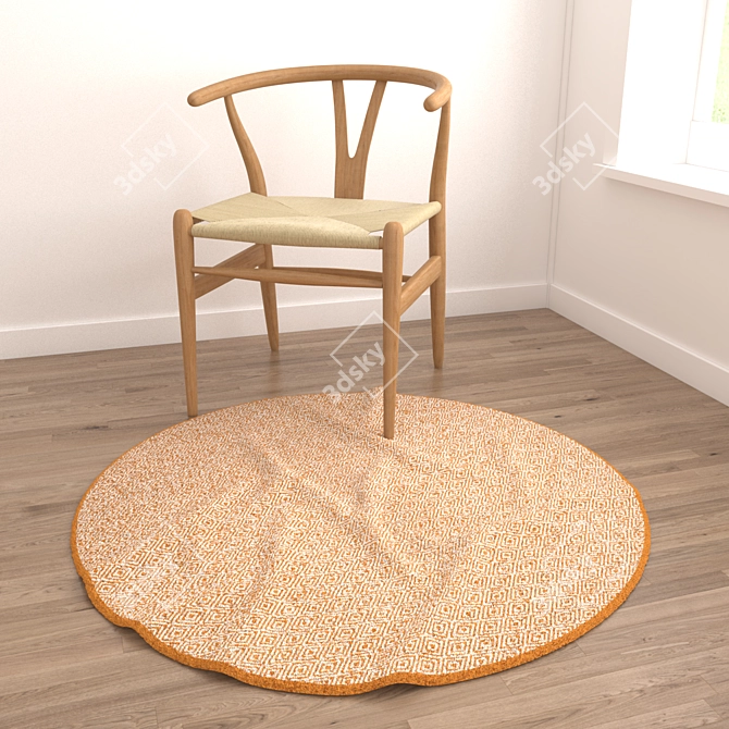 Round Carpets Set - Versatile and Detailed 3D model image 4