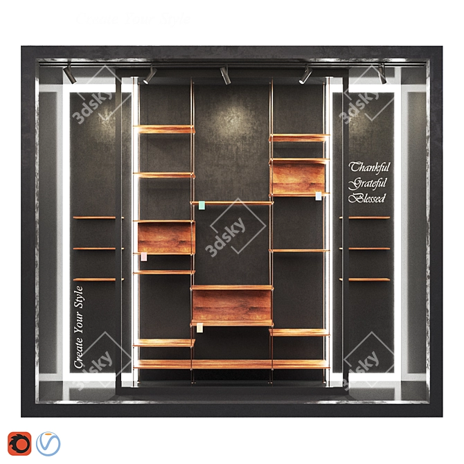 Modern Retail Store Front Display 3D model image 1