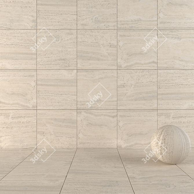 Flaviker Bone Vein 80x80 - Multi-Texture Wall Tiles 3D model image 1