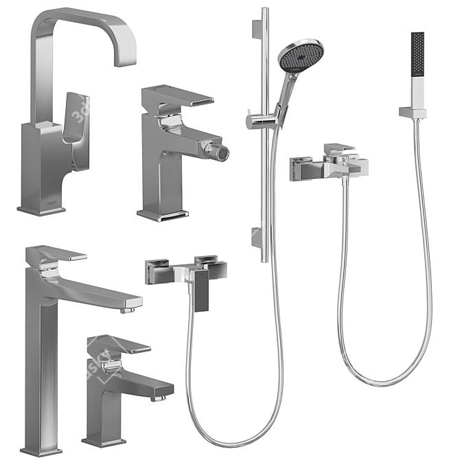 Title: Luxury Hansgrohe Rainfinity Bathroom Set 3D model image 3