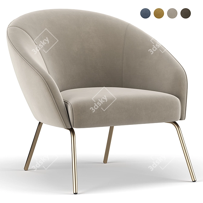 Hillside Accent Chair: Comfortably Chic 3D model image 1