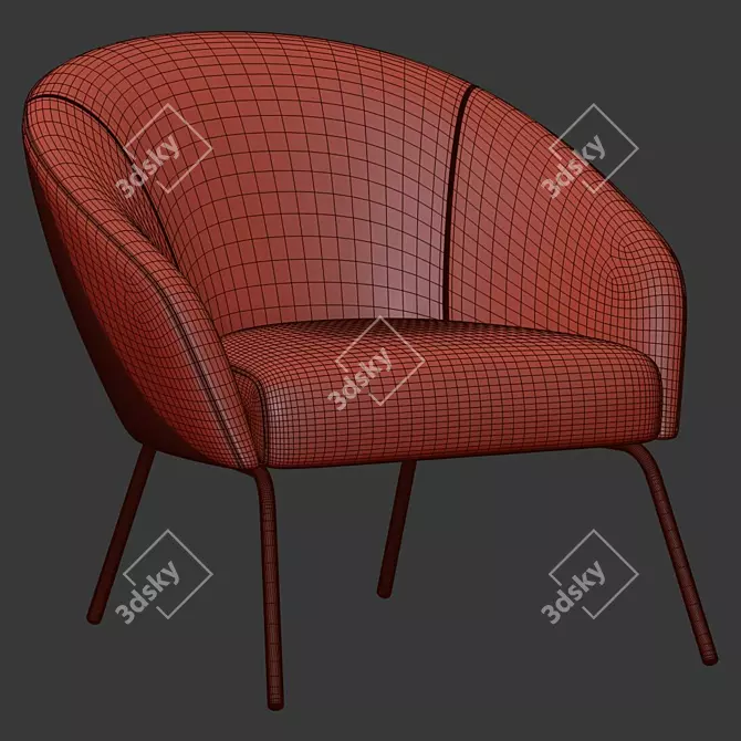 Hillside Accent Chair: Comfortably Chic 3D model image 5