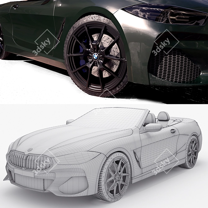 BMW M850i Convertible: Premium, Detailed Model 3D model image 5