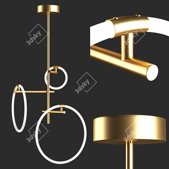 Elegant Ring Pendant Lamp 3D model image 1