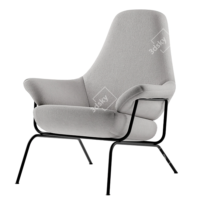 Hai Lounge Chair: Sleek Comfort 3D model image 1