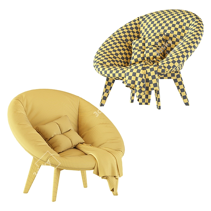 Vincent Sheppard Rattan Armchair: Stylish Oak Base 3D model image 5