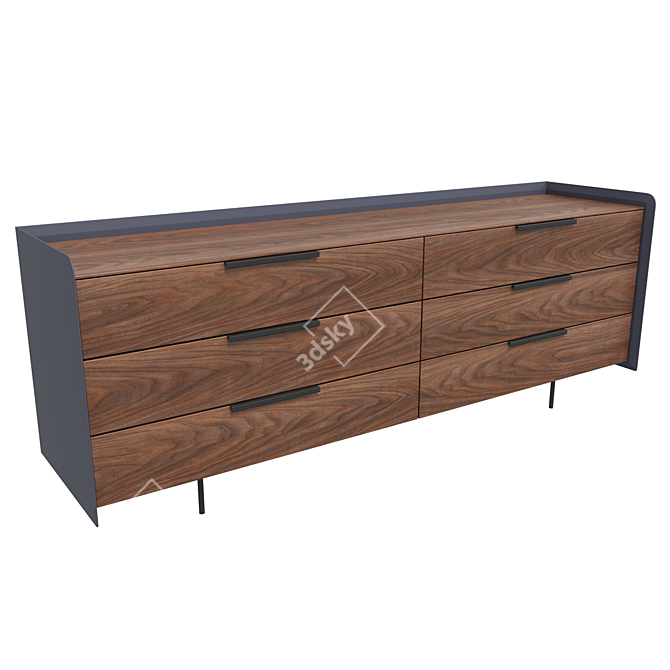 Elegant Elias Dresser: Stylish Storage Solution 3D model image 1