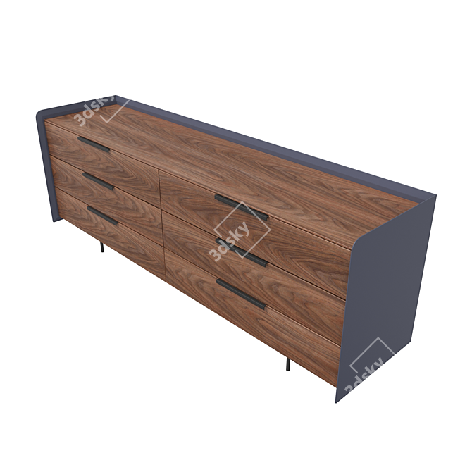 Elegant Elias Dresser: Stylish Storage Solution 3D model image 2