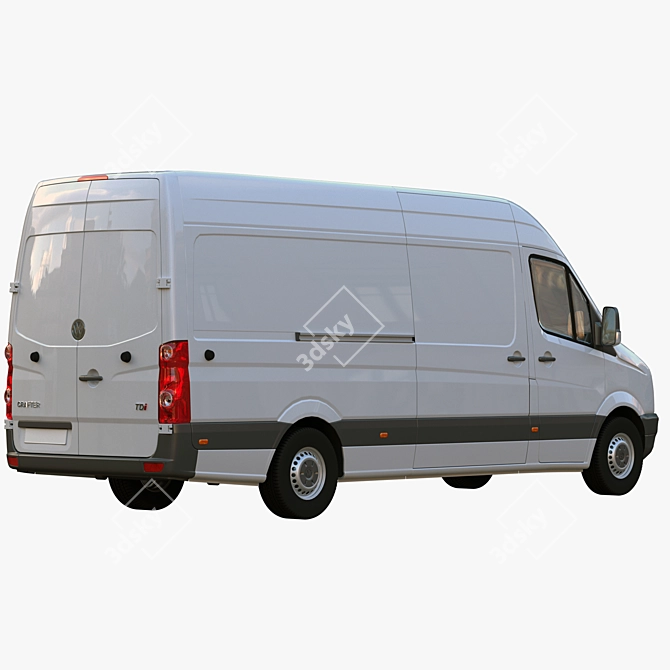 VW Crafter Box: Restyled & Spacious 3D model image 1