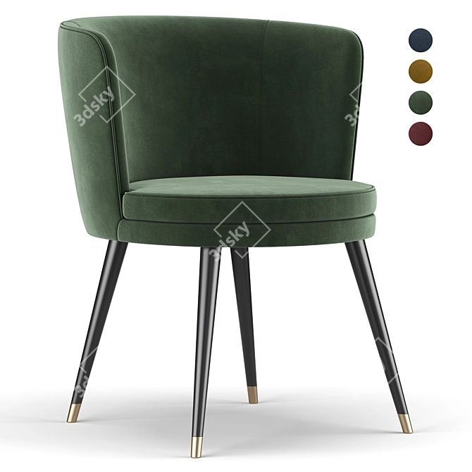Elegant Greige Dining Chair 3D model image 1