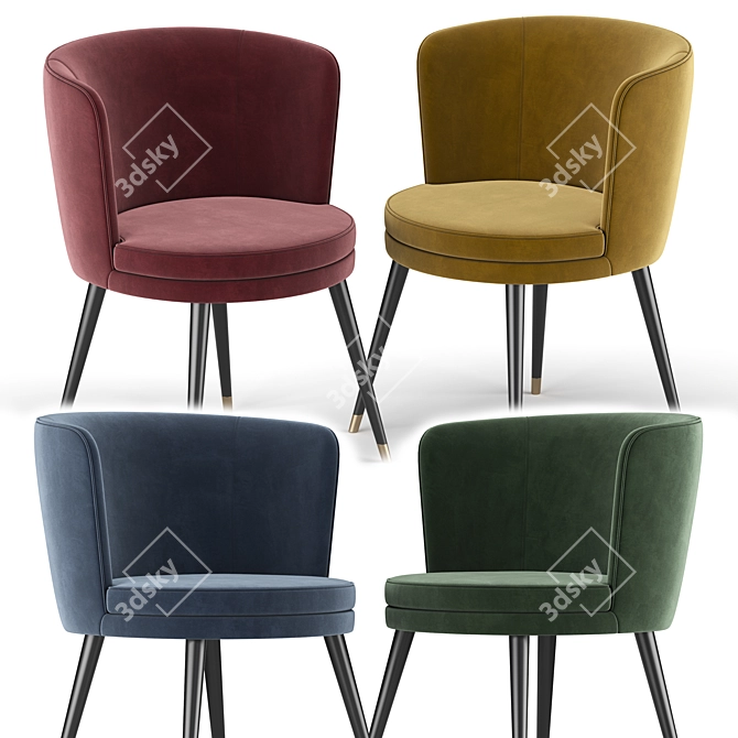 Elegant Greige Dining Chair 3D model image 2