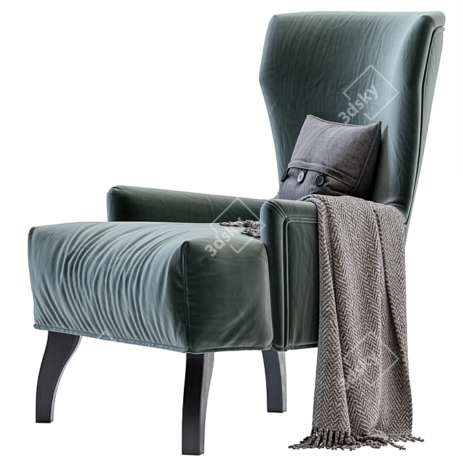 Kano Velvet Armchair: Luxurious and Stylish 3D model image 2