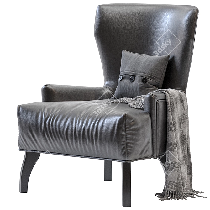 Kano Leather Armchair: Stylish Comfort for Your Home 3D model image 1