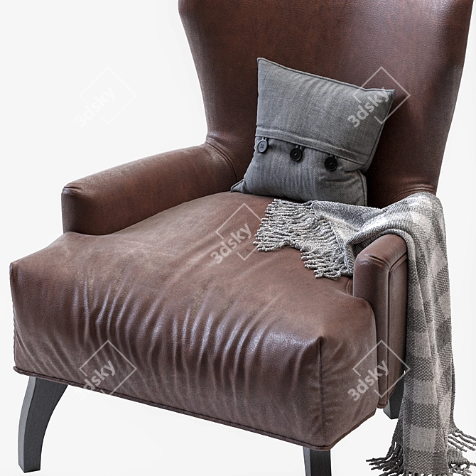 Kano Leather Armchair: Stylish Comfort for Your Home 3D model image 5