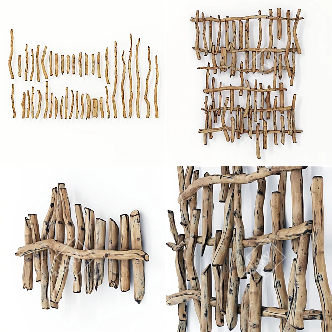 Branch Log Crafts: Old Branch Construction Kit 3D model image 2