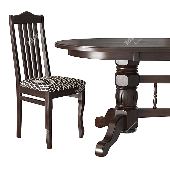 Levox Extendable Dining Set 3D model image 2