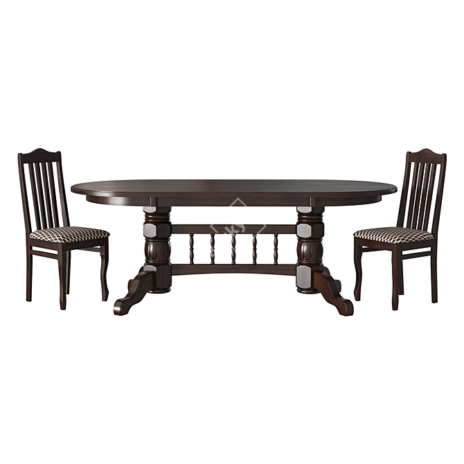 Levox Extendable Dining Set 3D model image 3