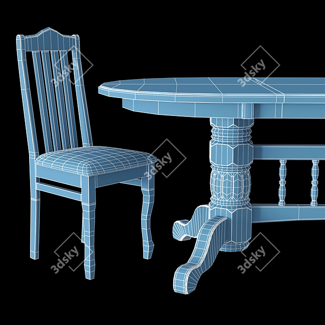 Levox Extendable Dining Set 3D model image 4