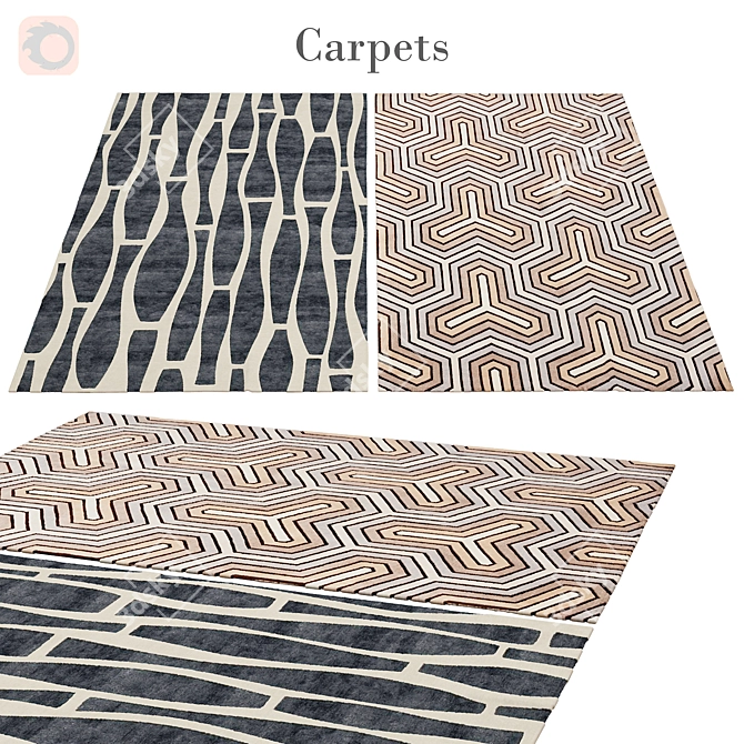 Title: Vibrant Polys Vets Rug 212 3D model image 1