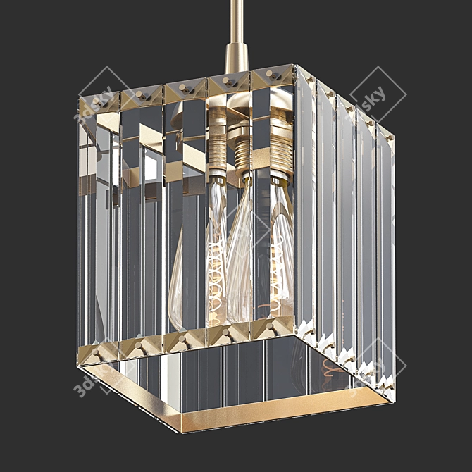 Elegant Crystal Pendant Light 3D model image 1