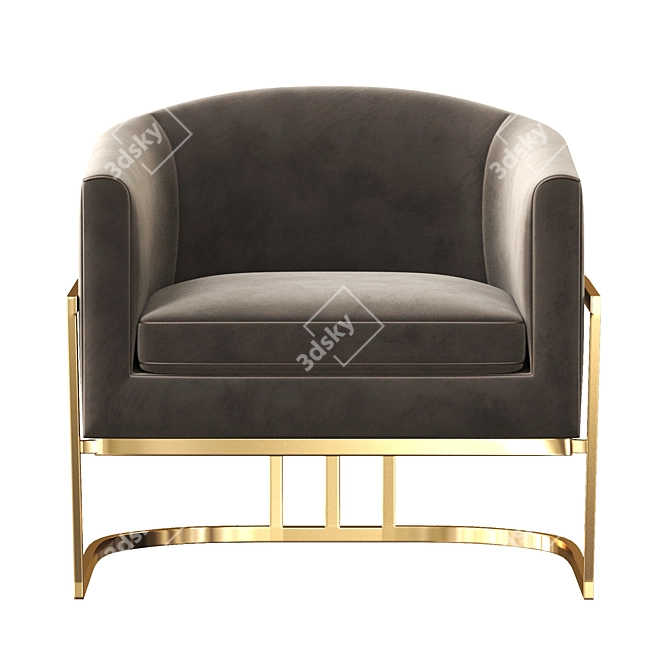 Ambrosia Sleek Smoke Tub Chair 3D model image 2