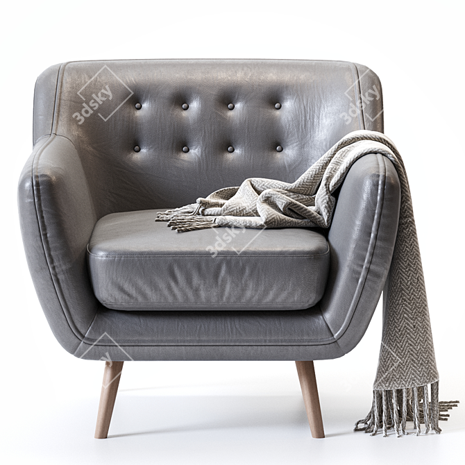 Barhat Rain Armchair: Stylish Comfort for Your Home 3D model image 2