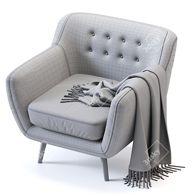 Barhat Rain Armchair: Stylish Comfort for Your Home 3D model image 5