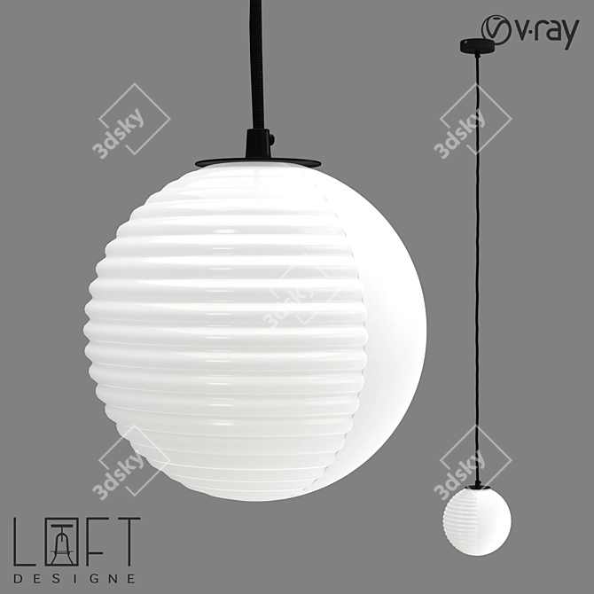 Industrial Glass Pendant Light 3D model image 1