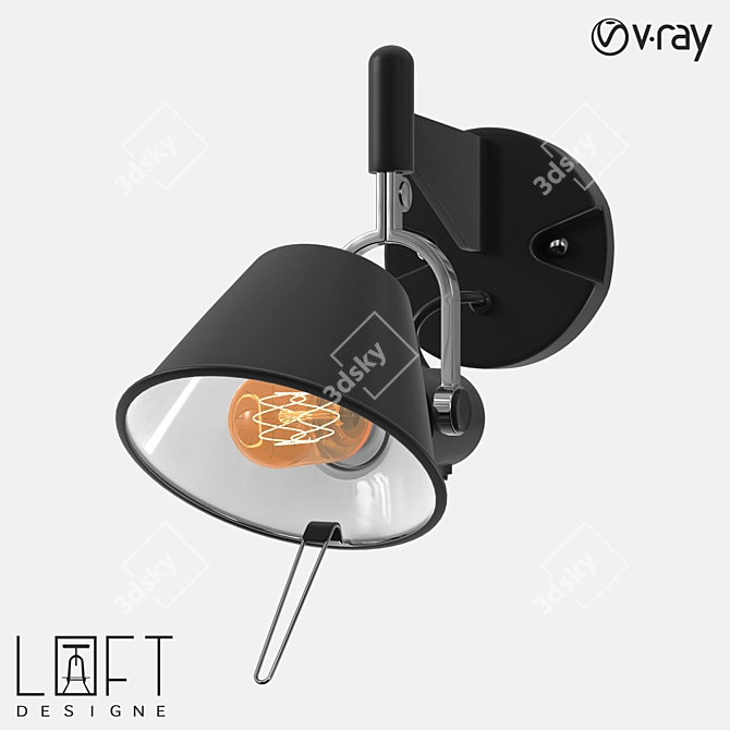 LoftDesigne 5502: Stylish Metal Wall Lamp 3D model image 1