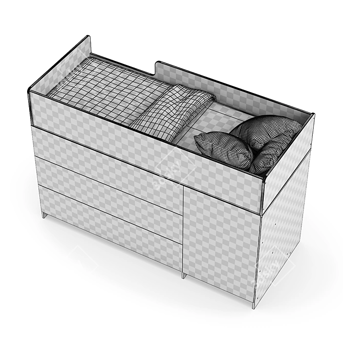 Legenda K36 Kids Modular Bed 3D model image 5